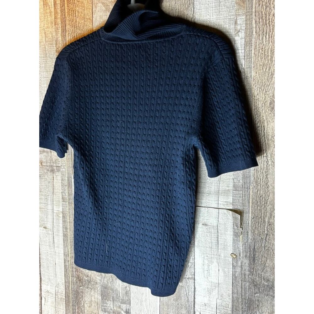 Pendleton Cable Knit Blue Turtleneck Sweater Size… - image 2